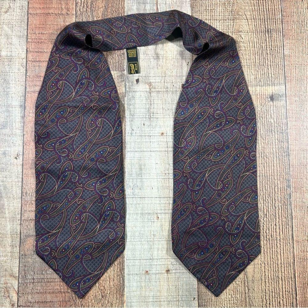 Vintage 90s Hardy Amies Silk Paisley Necktie Wide Power Tie Made In Australia
